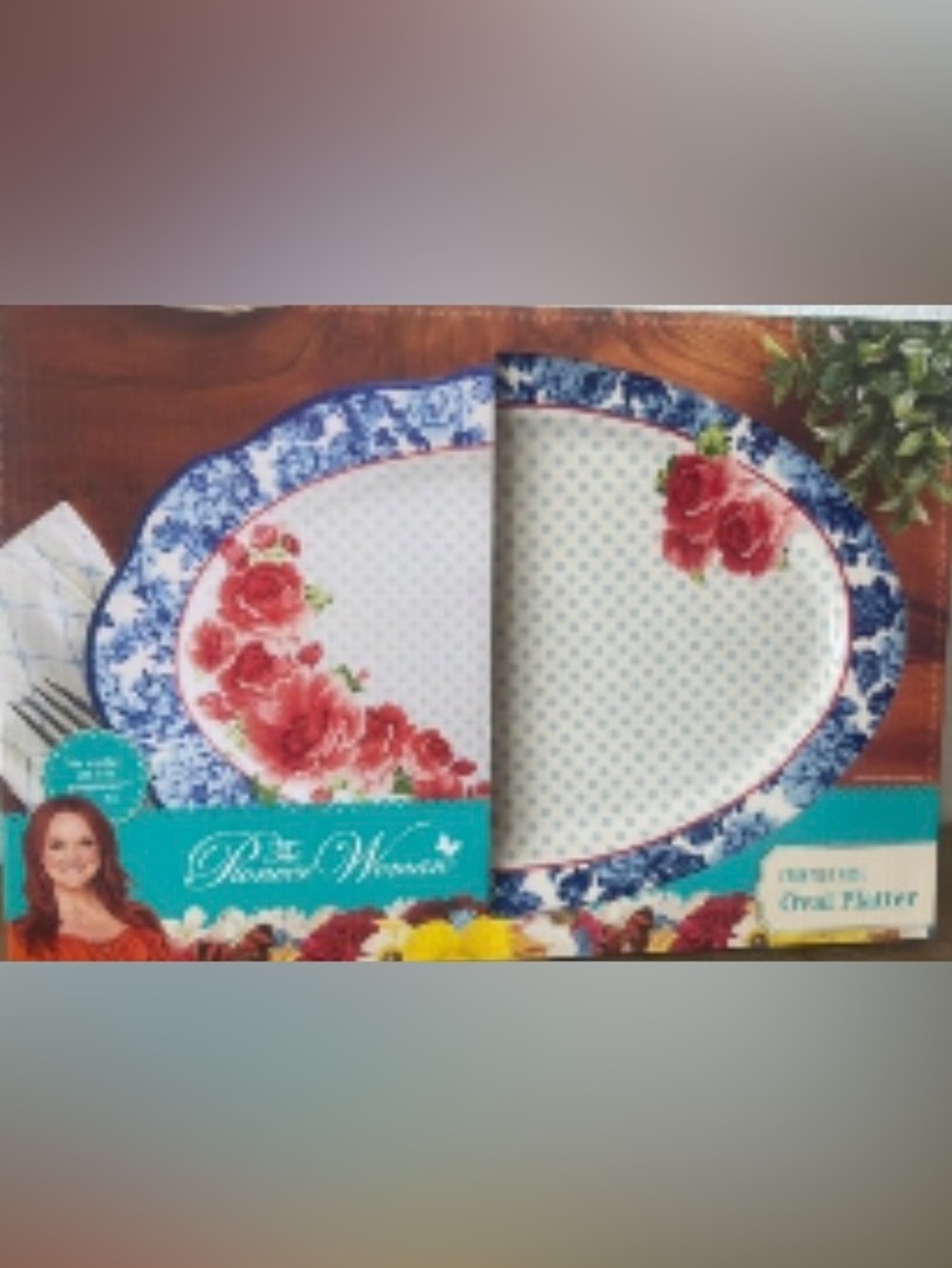 Rare! Only One! 🌺 New Pioneer Woman Frontier Rose Oval Platter Tray - Picture 3 of 7